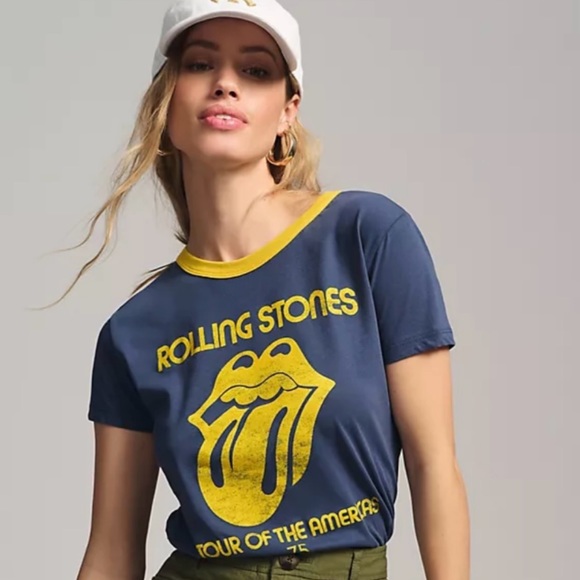 Anthropologie Tops - Let Luv for Anthropologie Rolling Stones Ringer Graphic Tee Size: S